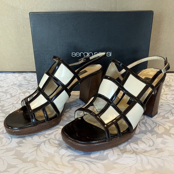 Sergio Rossi T.Moro Pump Sandals 37.5 - Picture 1 of 7